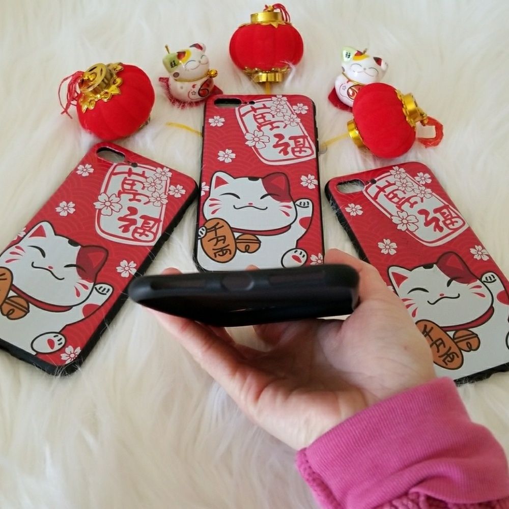 2 for $10 IPHONE 7&8PLUS LUCKY CAT CASE - Picture 7 of 8